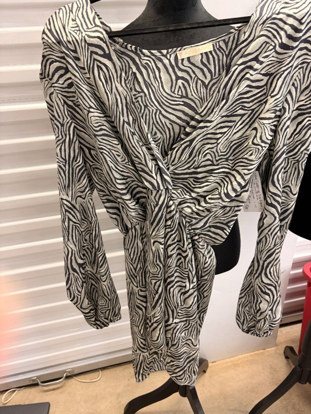 Women's Small zebra print wrap mini dress
